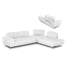 Coronelli Collezioni Mood - Italian White Leather Right Facing Sectional Sofa 