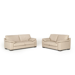 Estro Salotti Morris Modern Taupe Leather Sofa Set