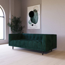 Divani Casa Morrow - Modern Green Fabric Green Sofa 