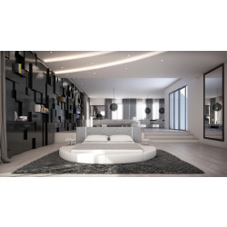 Modrest Rotondo - Modern Eco-Leather Bed with LED Lights