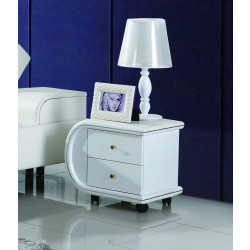 Modrest N002 - Modern White Leather Nightstand
