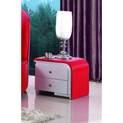 Modrest N003 - Modern Red Leather Nightstand