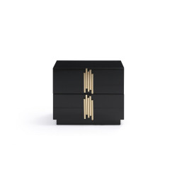 Modrest Token Modern Black & Gold Nightstand