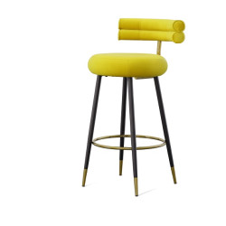 Modrest Nassau Modern Glam Yellow with Black & Gold Barstool