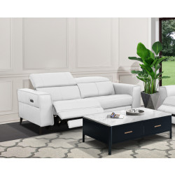 Divani Casa Nella - Modern White Leather Loveseat w/ Electric Recliners