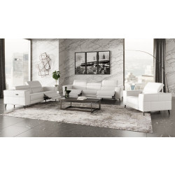 Divani Casa Nella - Modern White Leather Sofa w/ Electric Recliners