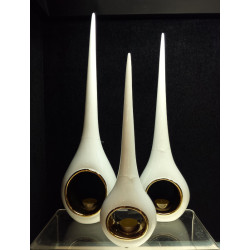 Modrest NHTC1139 3-Piece White & Gold Candle Holder Set