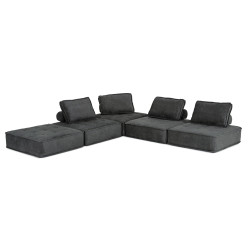 Divani Casa Nolden - Modern Dark Grey Fabric Modular Sectional Sofa