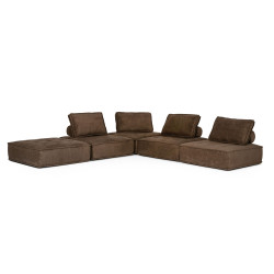 Divani Casa Nolden - Modern Brown Fabric Modular Sectional Sofa
