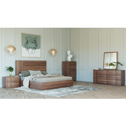 Nova Domus Asus - Italian Modern Walnut Bedroom Set
