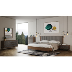 Nova Domus Metcalf - Mid-Century Walnut & Grey Bedroom Set