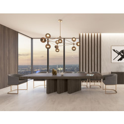 Nova Domus Unico - Modern Dark Eucalyptus Extendable Dining Table
