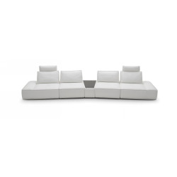 Divani Casa Orchid - Contemporary Leather Sectional Sofa with Pull-Back Seats