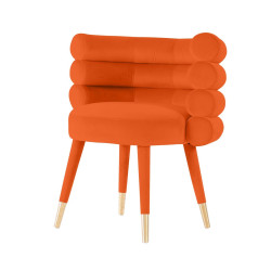 Modrest Otero - Modern Orange & Gold Velvet Accent Chair