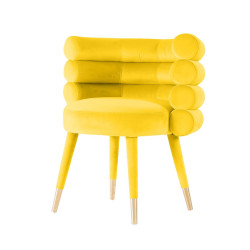 Modrest Otero - Modern Yellow & Gold Velvet Accent Chair