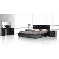 A&X Ovidius Modern Black Crocodile Bed