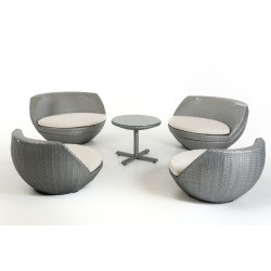 Renava Ovum - Modern Silver Egg Shape Patio Set