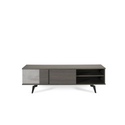 Nova Domus Palermo Italian Modern Faux Concrete & Grey TV Stand