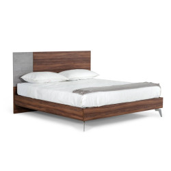 Nova Domus Palermo - Modern Italian Faux Concrete & Walnut Bed