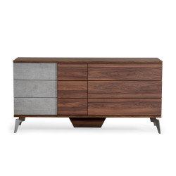 Nova Domus Palermo - Modern Italian Faux Concrete & Walnut Dresser