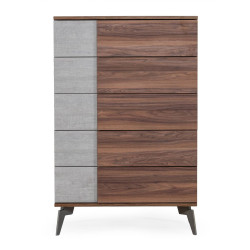 Nova Domus Palermo Italian Modern Faux Concrete & Walnut Chest