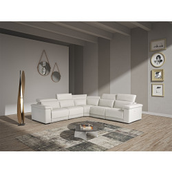 Estro Salotti Palinuro - White Leather Sectional Sofa with Recliners