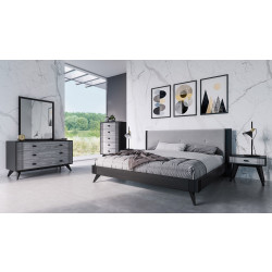 Nova Domus Panther Contemporary Grey & Black Bedroom Set