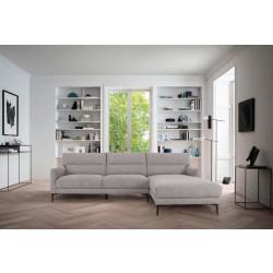 Divani Casa Paraiso - Modern Grey Fabric Right Facing Sectional Sofa