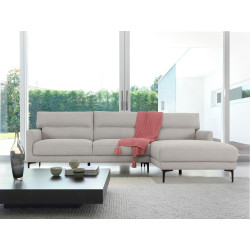 Divani Casa Paraiso - Modern Grey Fabric Right Facing Sectional Sofa