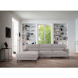 Divani Casa Paraiso - Modern Grey Fabric Left Facing Sectional Sofa