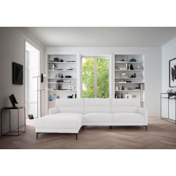 Divani Casa Paraiso - Modern White Fabric Left Facing Sectional Sofa