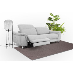 Divani Casa Paul - Contemporary Grey Fabric Loveseat w/ Electric Recliners
