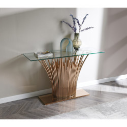 Modrest Paxton - Modern Glass + Rosegold Console Table