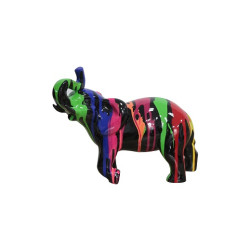 Modrest Multi Colored Black Elephant Sculpture