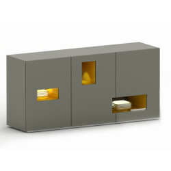 Modrest Peek 840BZU Modern Dark Grey Buffet with Lights