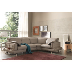 Estro Salotti Pegaso Modern Taupe Leather Sectional Sofa