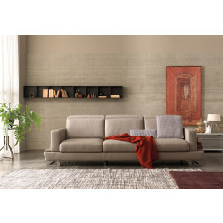 Estro Salotti Pegaso Modern Taupe Leather Sofa Set