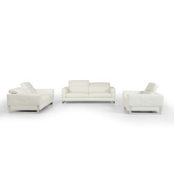 Divani Casa Perth Modern White Leather Sofa Set