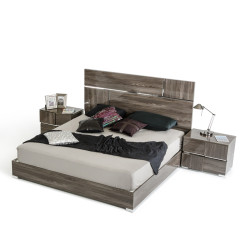 Modrest Picasso Italian Modern Grey Lacquer Bed