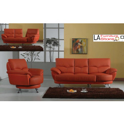Polo Orange Leather Sofa