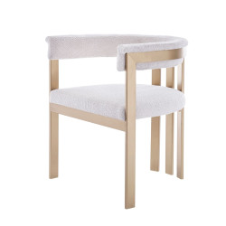 Modrest Pontiac - Modern Beige Sherpa & Gold Dining Chair