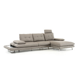 Divani Casa Porter - Modern Grey Fabric Right Facing Sectional Sofa