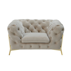 Divani Casa Quincey - Transitional Beige Velvet Chair