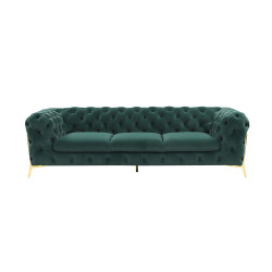 Divani Casa Quincey - Transitional Emerald Green Velvet Sofa