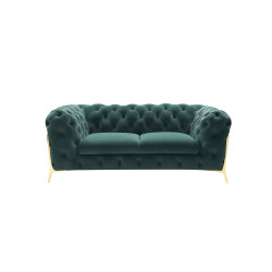 Divani Casa Quincey - Transitional Emerald Green Velvet Loveseat