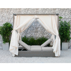 Renava Marin Outdoor Beige Canopy Sunbed