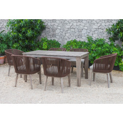 Renava Fiji Outdoor Brown Dining Table Set