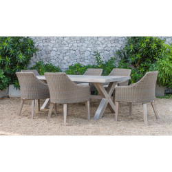 Renava Gazos - Outdoor Beige Dining Set