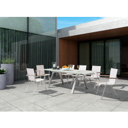 Renava Raffia Outdoor White Dining Set