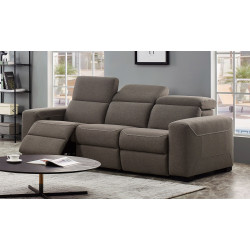 Divani Casa Raywick Modern Brown Fabric Sofa w/ 2 Recliners